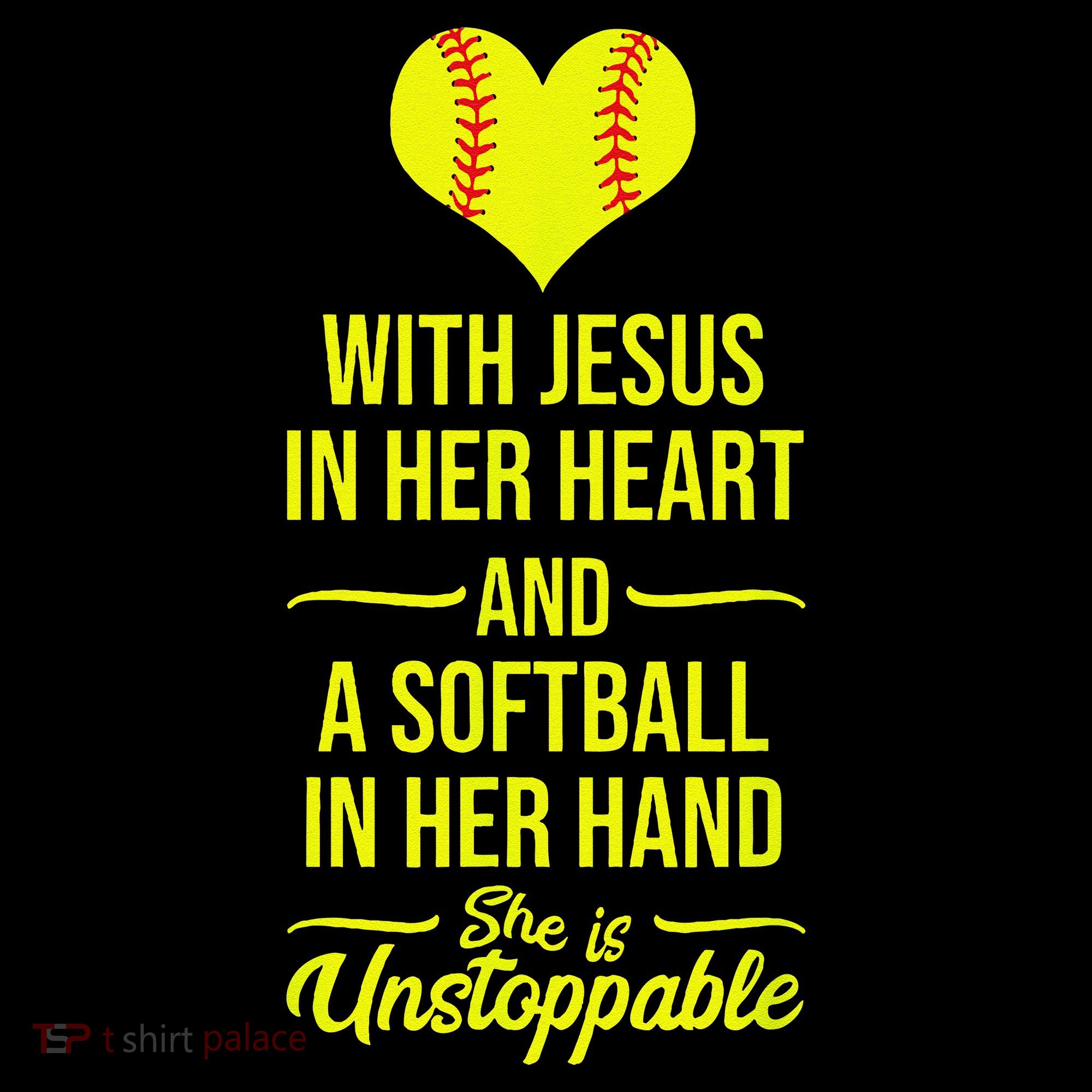 Softball With Jesus In Her Heart Softball Pitcher Women's Hoodie