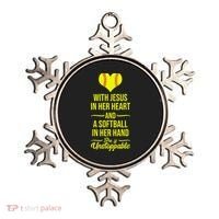 Softball With Jesus In Her Heart Softball Pitcher Ornament thumb 0