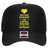 Softball With Jesus In Her Heart Softball Pitcher Hat thumb 0