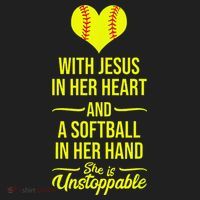 Softball With Jesus In Her Heart Softball Pitcher Hat thumb 2