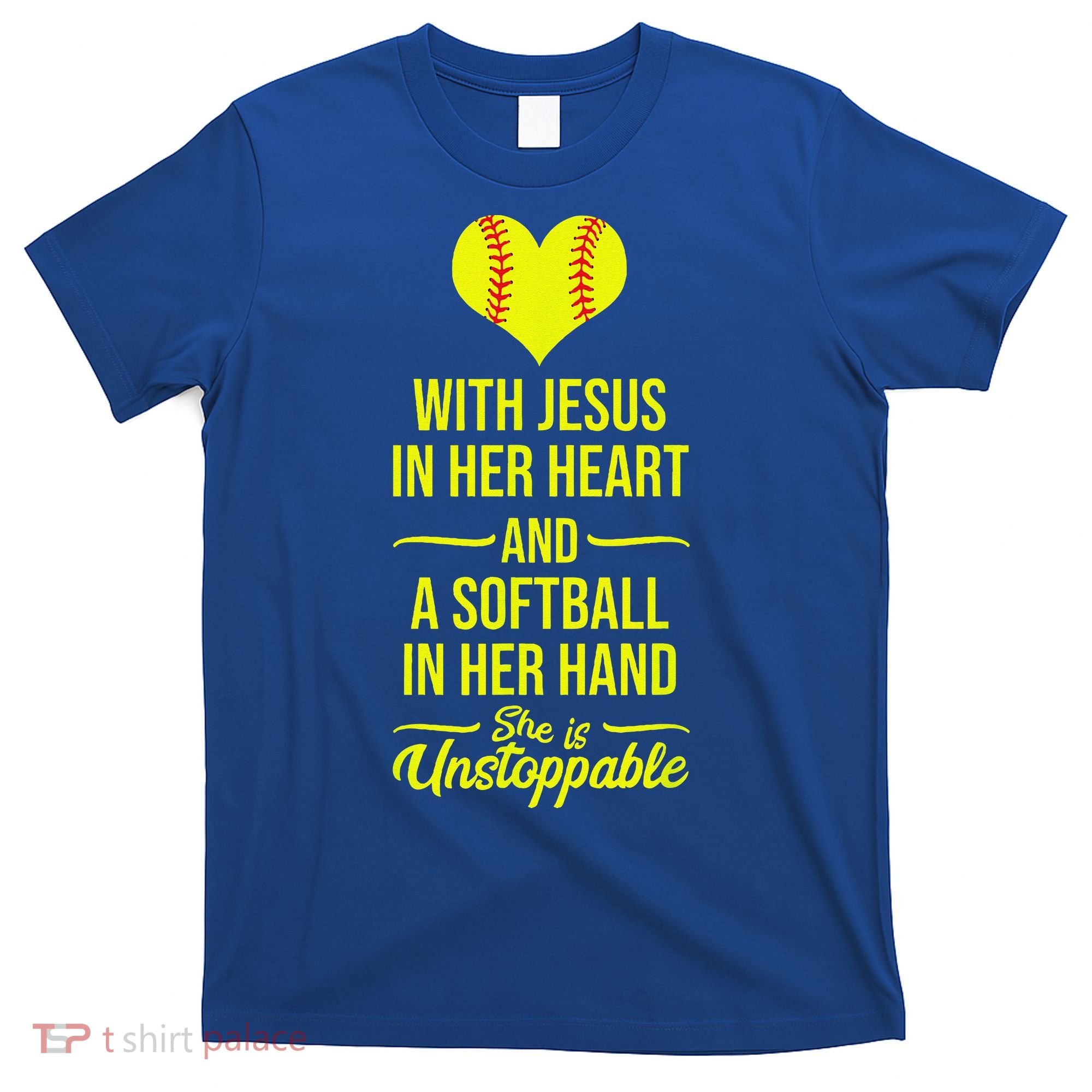 Softball With Jesus In Her Heart Softball Pitcher T-Shirt