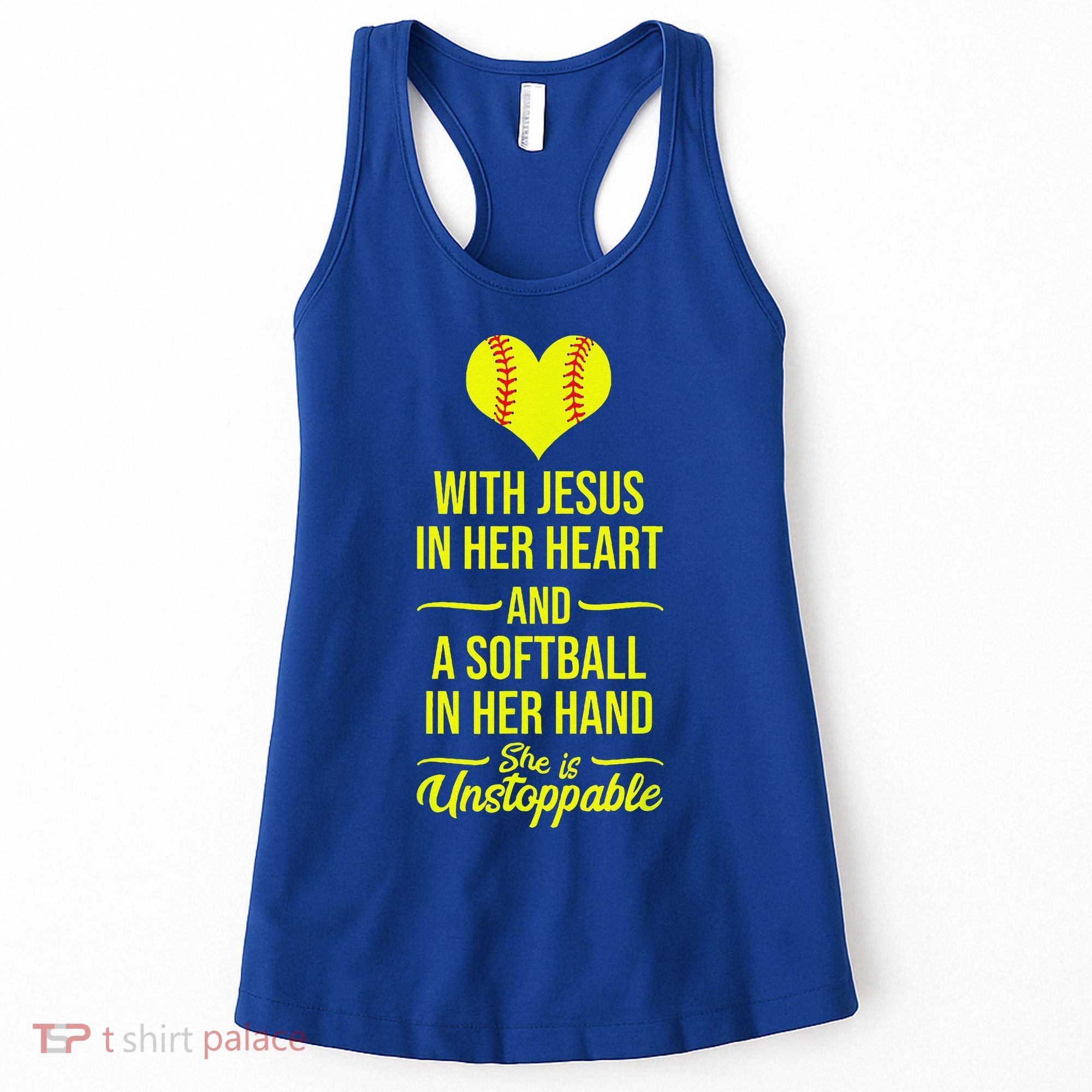 Softball With Jesus In Her Heart Softball Pitcher Women's Tank Top