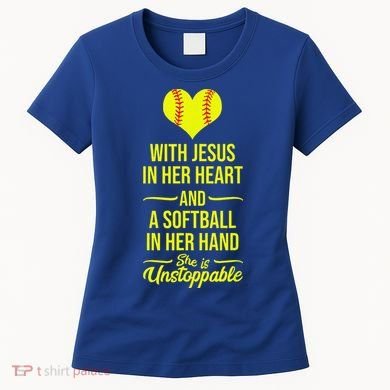 Softball With Jesus In Her Heart Softball Pitcher Women's T-Shirt