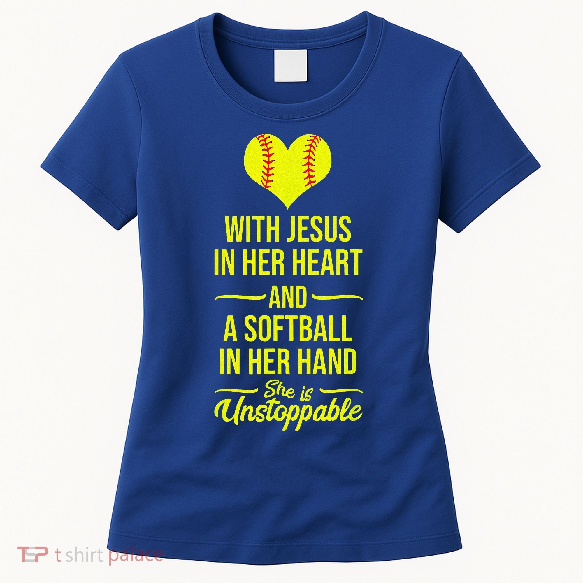 Softball With Jesus In Her Heart Softball Pitcher Women's T-Shirt