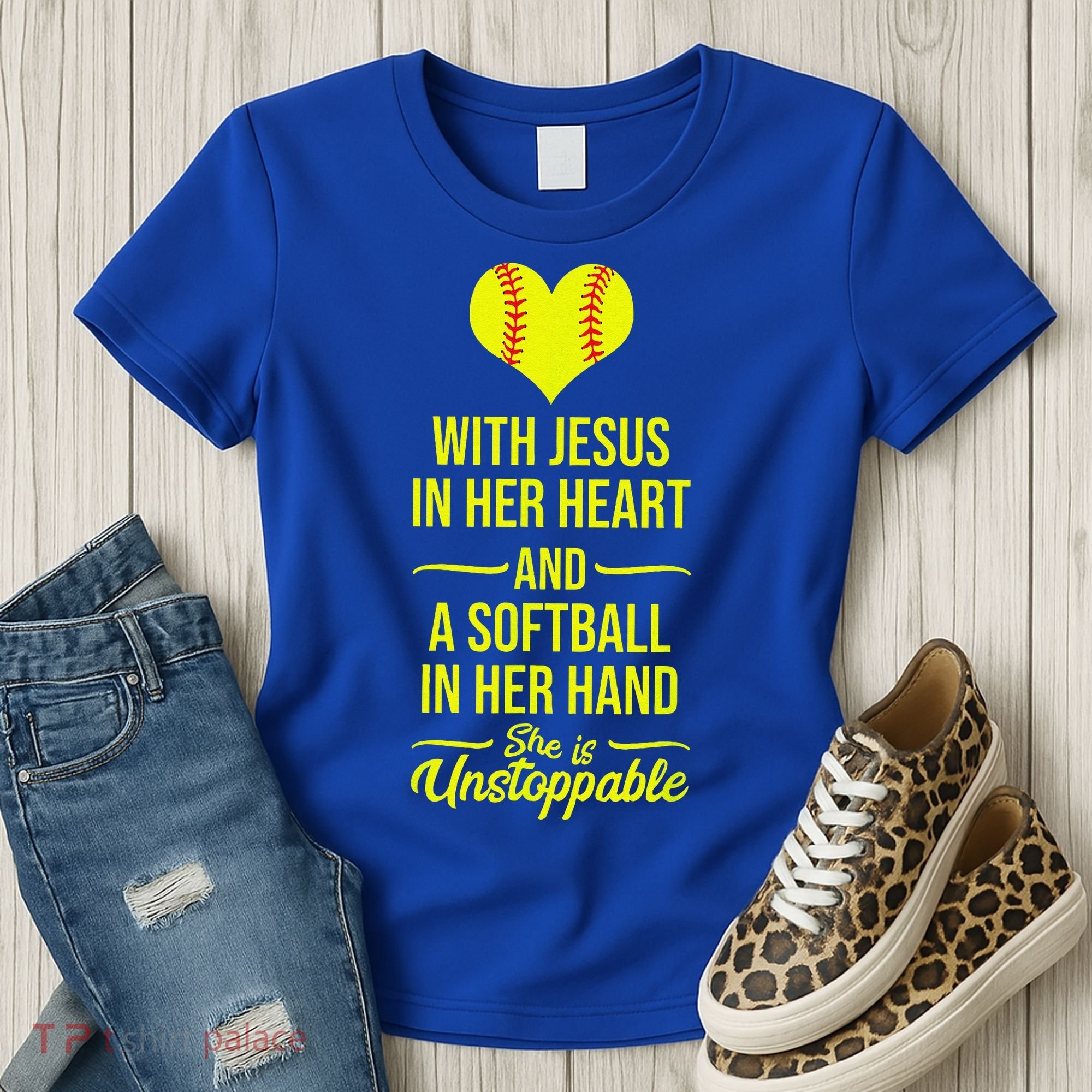 Softball With Jesus In Her Heart Softball Pitcher Women's T-Shirt