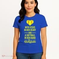 Softball With Jesus In Her Heart Softball Pitcher Women's T-Shirt thumb 4