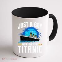 Ship Who Just Love The RMS Titanic Christmas Pajama Boy  Coffee Mug thumb 1