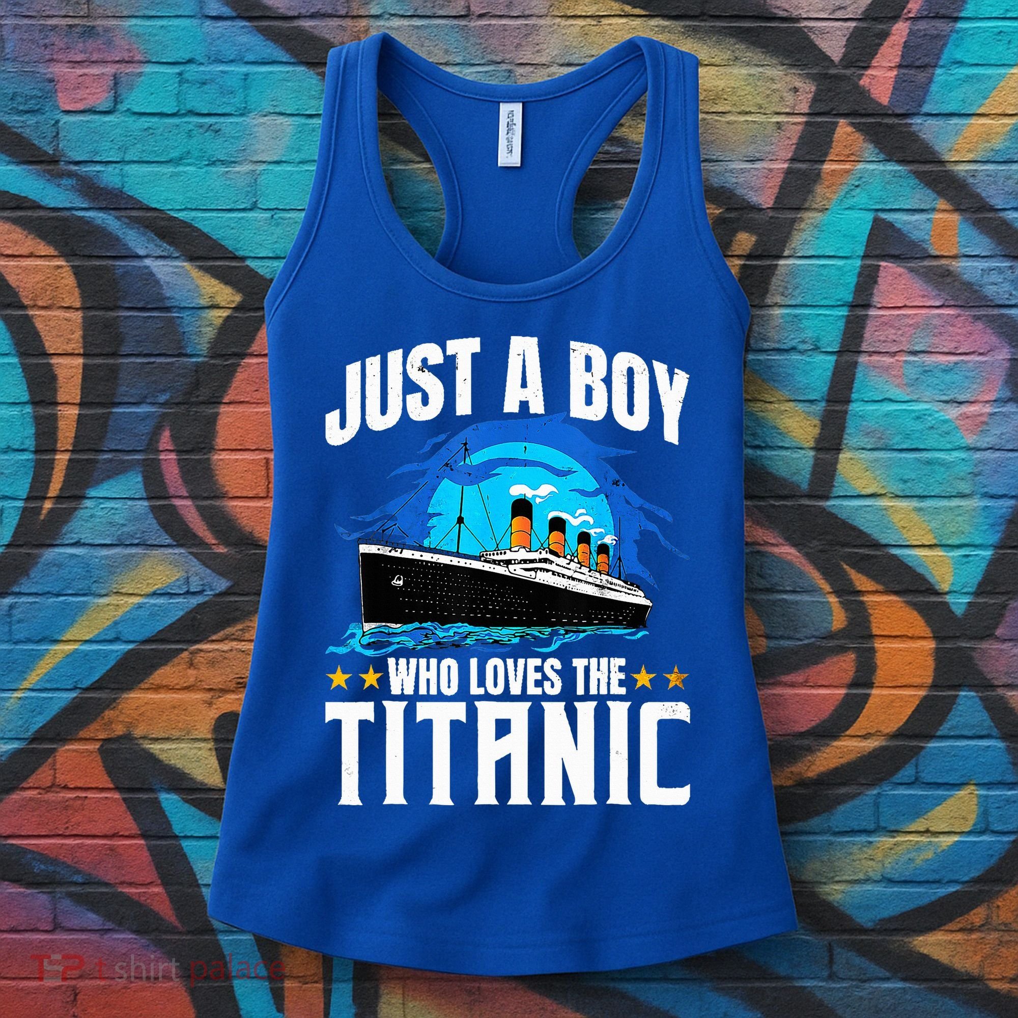 Ship Who Just Love The RMS Titanic Christmas Pajama Boy  Women's Tank Top