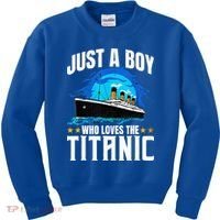 Ship Who Just Love The RMS Titanic Christmas Pajama Boy  Kids Sweatshirt thumb 0