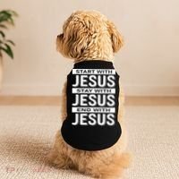 Start With Jesus Stay With End With Doggie Tank thumb 2