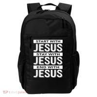 Start With Jesus Stay With End With Backpack thumb 0