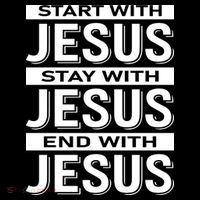 Start With Jesus Stay With End With Women's Long Sleeve Shirt thumb 2