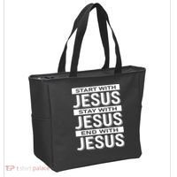 Start With Jesus Stay With End With Tote Bag thumb 2