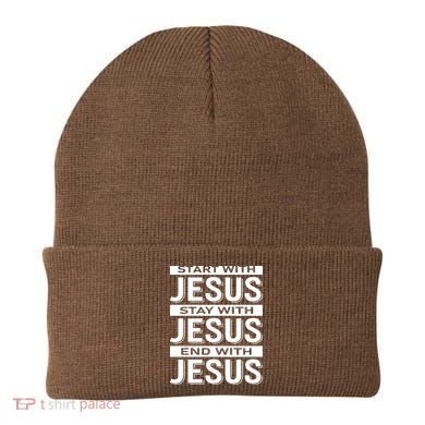 Start With Jesus Stay With End With Beanie