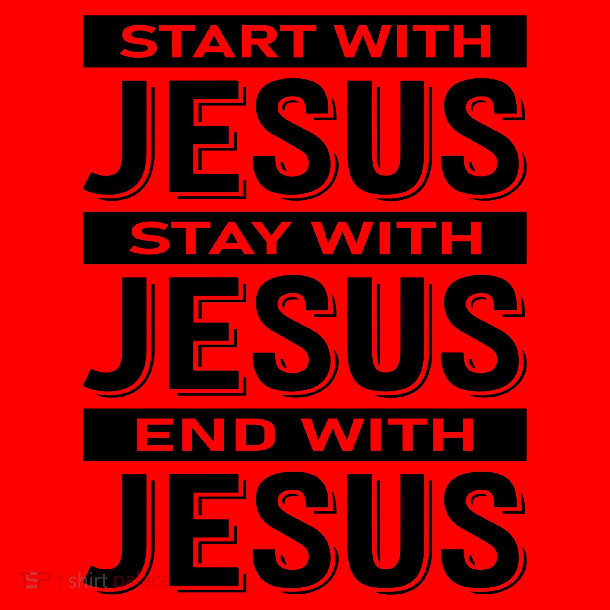 Start With Jesus Stay With End With Santa Hat