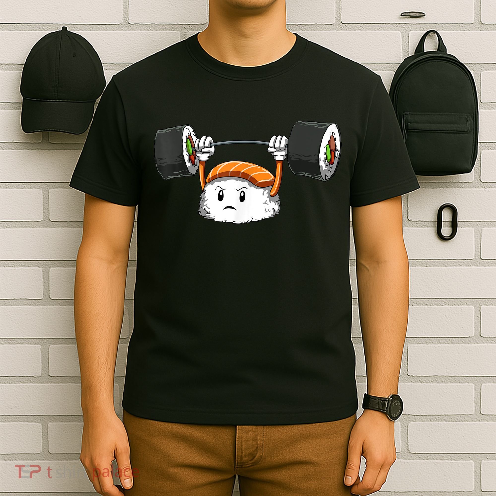 Sushi Weight Lifting Gym Sushi Workout Japanese Bodybuilder T-Shirt