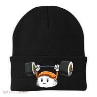 Sushi Weight Lifting Gym Sushi Workout Japanese Bodybuilder Beanie thumb 0