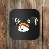Sushi Weight Lifting Gym Sushi Workout Japanese Bodybuilder Coaster thumb 0