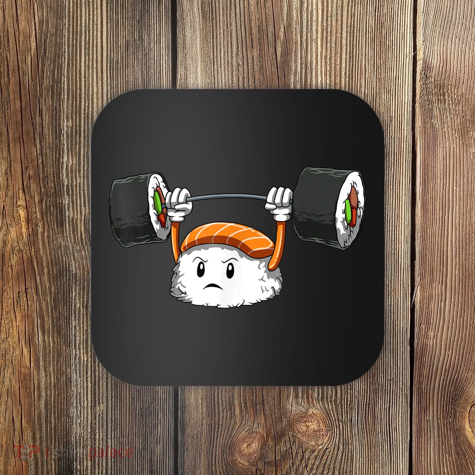Sushi Weight Lifting Gym Sushi Workout Japanese Bodybuilder Coaster