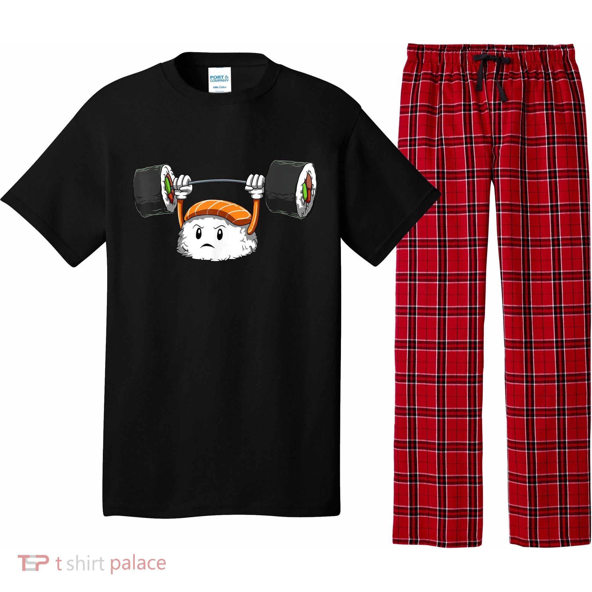 Sushi Weight Lifting Gym Sushi Workout Japanese Bodybuilder Pajama Set