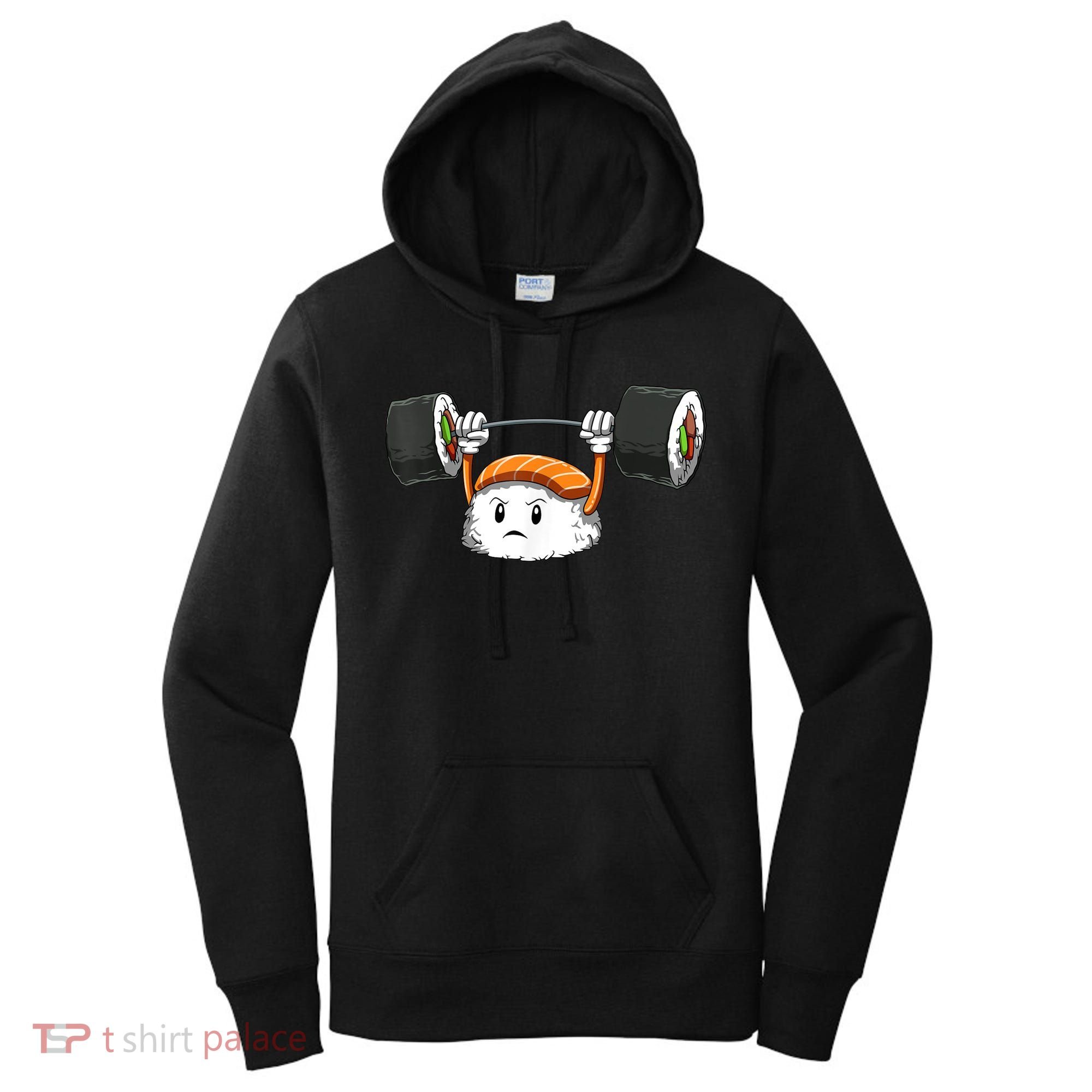 Sushi Weight Lifting Gym Sushi Workout Japanese Bodybuilder Women's Hoodie