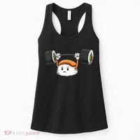 Sushi Weight Lifting Gym Sushi Workout Japanese Bodybuilder Women's Tank Top thumb 0