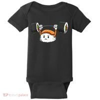 Sushi Weight Lifting Gym Sushi Workout Japanese Bodybuilder Baby Bodysuit thumb 0