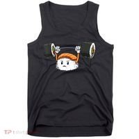 Sushi Weight Lifting Gym Sushi Workout Japanese Bodybuilder Tank Top thumb 0