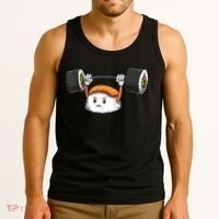 Sushi Weight Lifting Gym Sushi Workout Japanese Bodybuilder Tank Top thumb 3