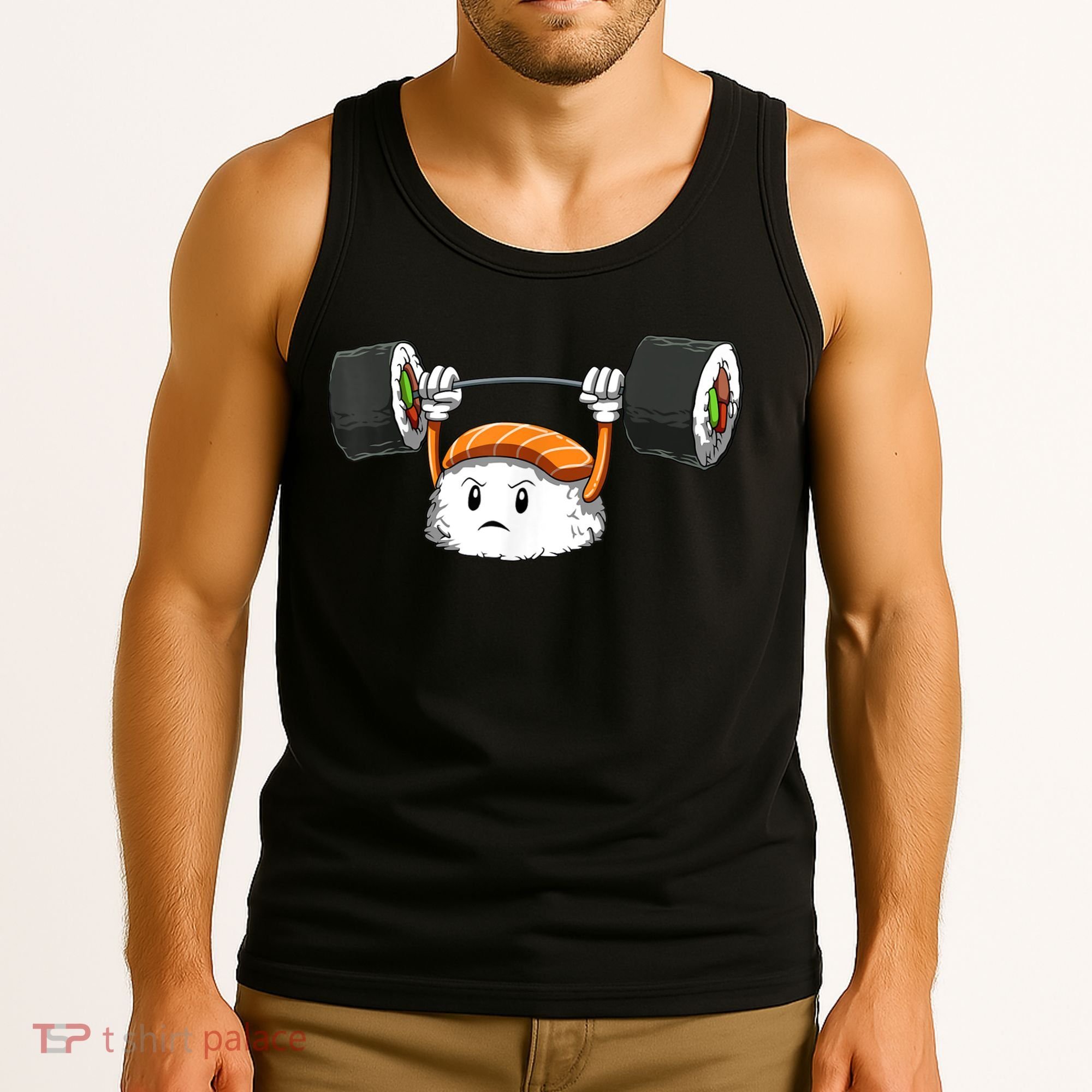 Sushi Weight Lifting Gym Sushi Workout Japanese Bodybuilder Tank Top