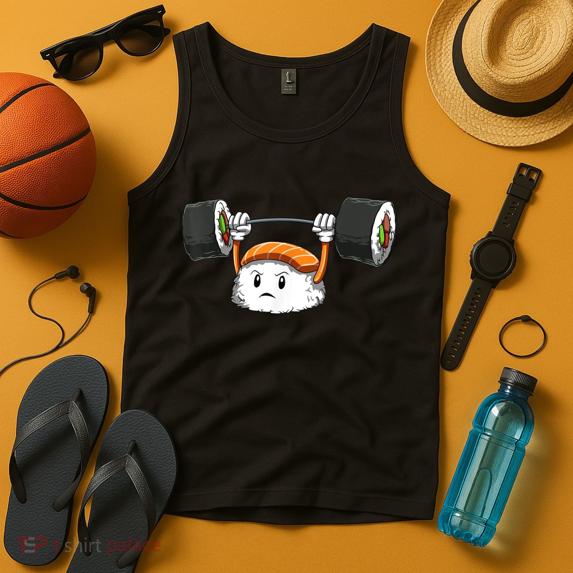 Sushi Weight Lifting Gym Sushi Workout Japanese Bodybuilder Tank Top