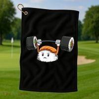 Sushi Weight Lifting Gym Sushi Workout Japanese Bodybuilder Golf Towel thumb 1