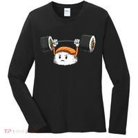 Sushi Weight Lifting Gym Sushi Workout Japanese Bodybuilder Women's Long Sleeve Shirt thumb 0