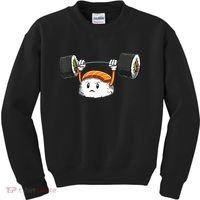 Sushi Weight Lifting Gym Sushi Workout Japanese Bodybuilder Kids Sweatshirt thumb 0