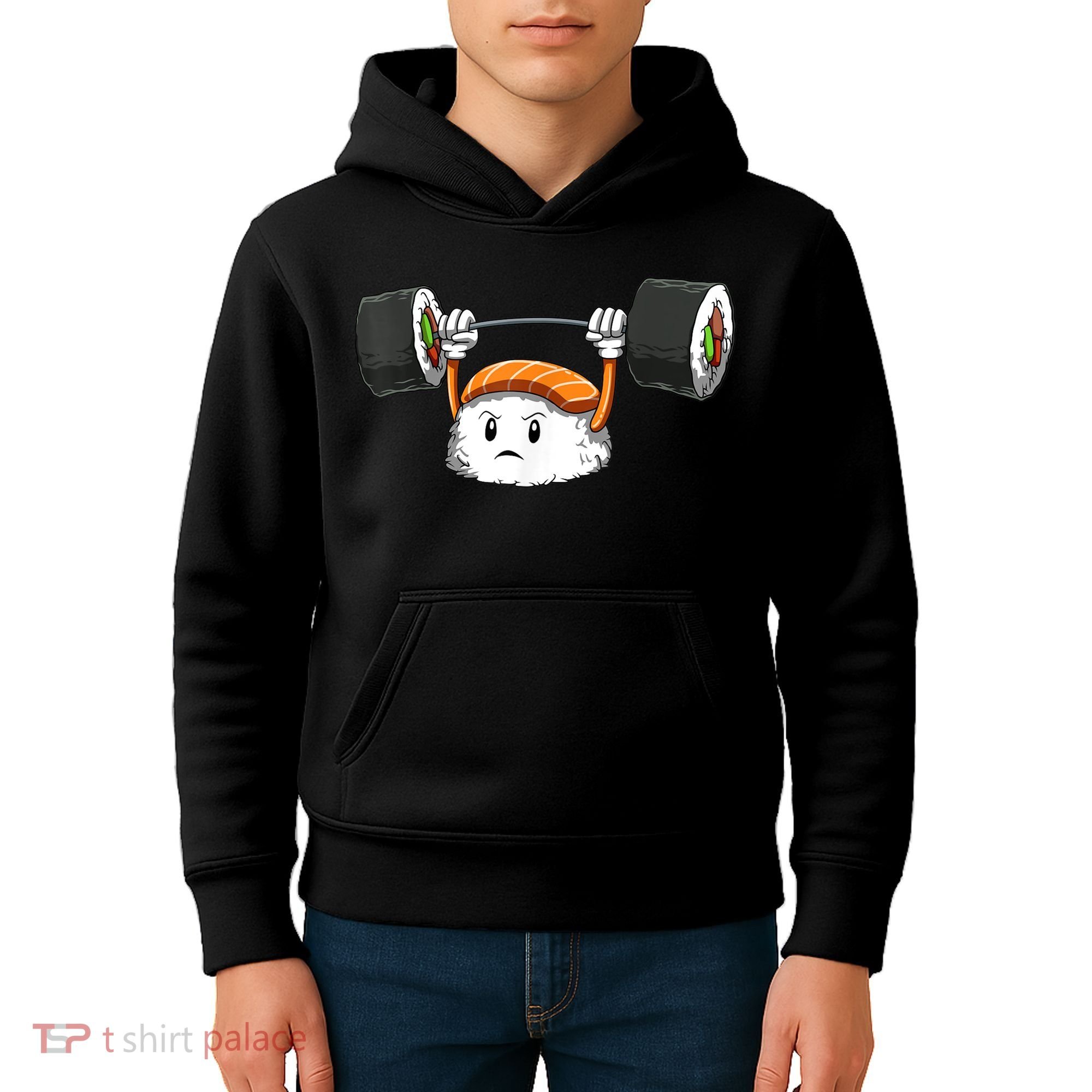 Sushi Weight Lifting Gym Sushi Workout Japanese Bodybuilder Kids Hoodie