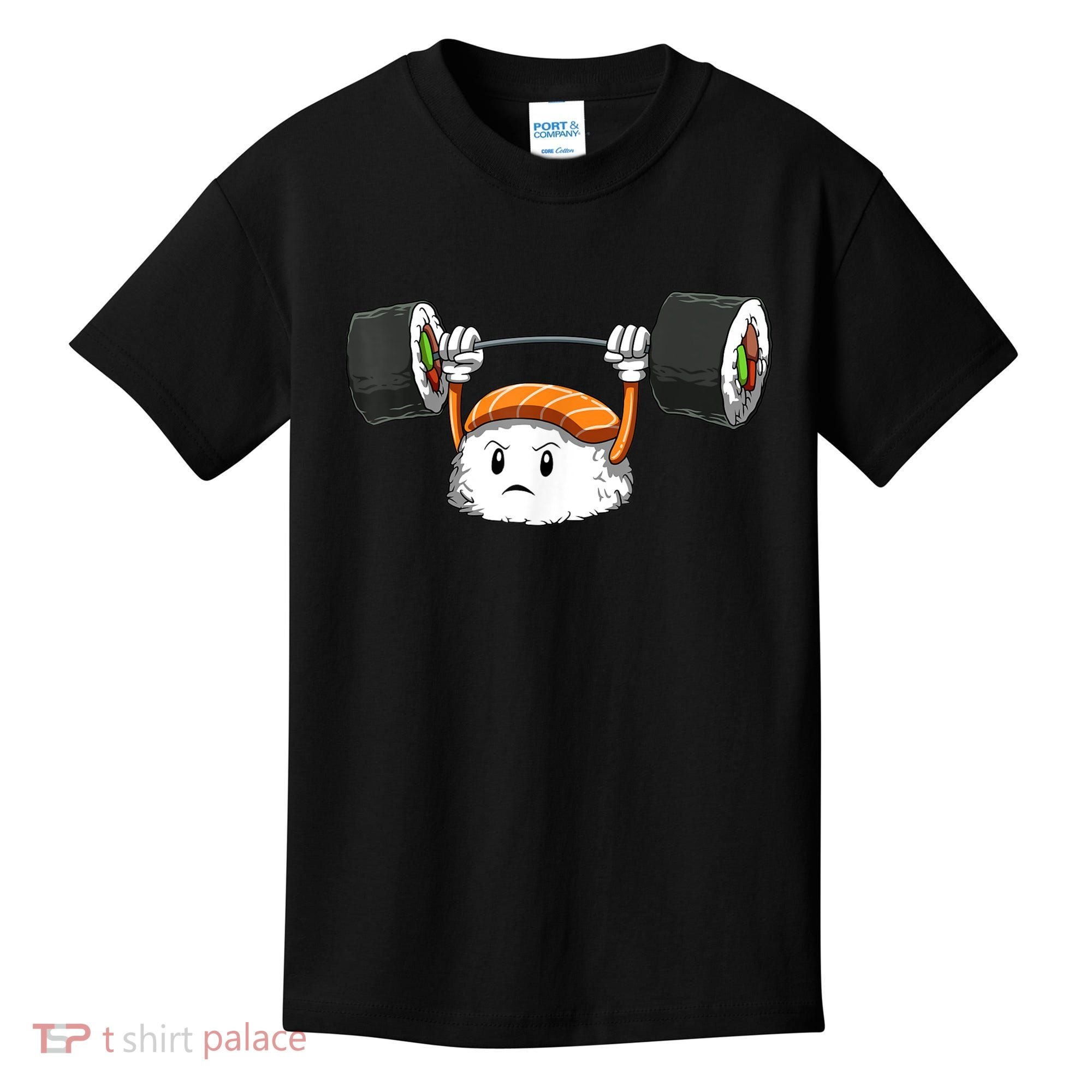 Sushi Weight Lifting Gym Sushi Workout Japanese Bodybuilder Kids T-Shirt