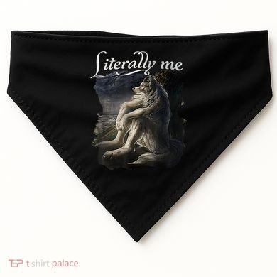 Sitting Wolf Literally Me Funny Meme USA-Made Doggie Bandana