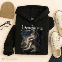 Sitting Wolf Literally Me Funny Meme Hoodie thumb 4