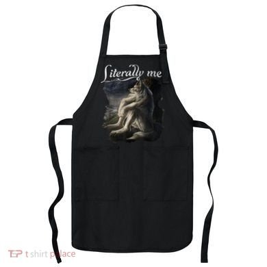 Sitting Wolf Literally Me Funny Meme Apron