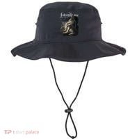Sitting Wolf Literally Me Funny Meme Bucket Hat thumb 0