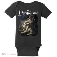 Sitting Wolf Literally Me Funny Meme Baby Bodysuit thumb 0