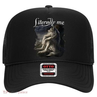 Sitting Wolf Literally Me Funny Meme Hat