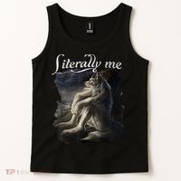 Sitting Wolf Literally Me Funny Meme Tank Top thumb 2