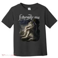 Sitting Wolf Literally Me Funny Meme Toddler T-Shirt thumb 0