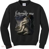 Sitting Wolf Literally Me Funny Meme Kids Sweatshirt thumb 0