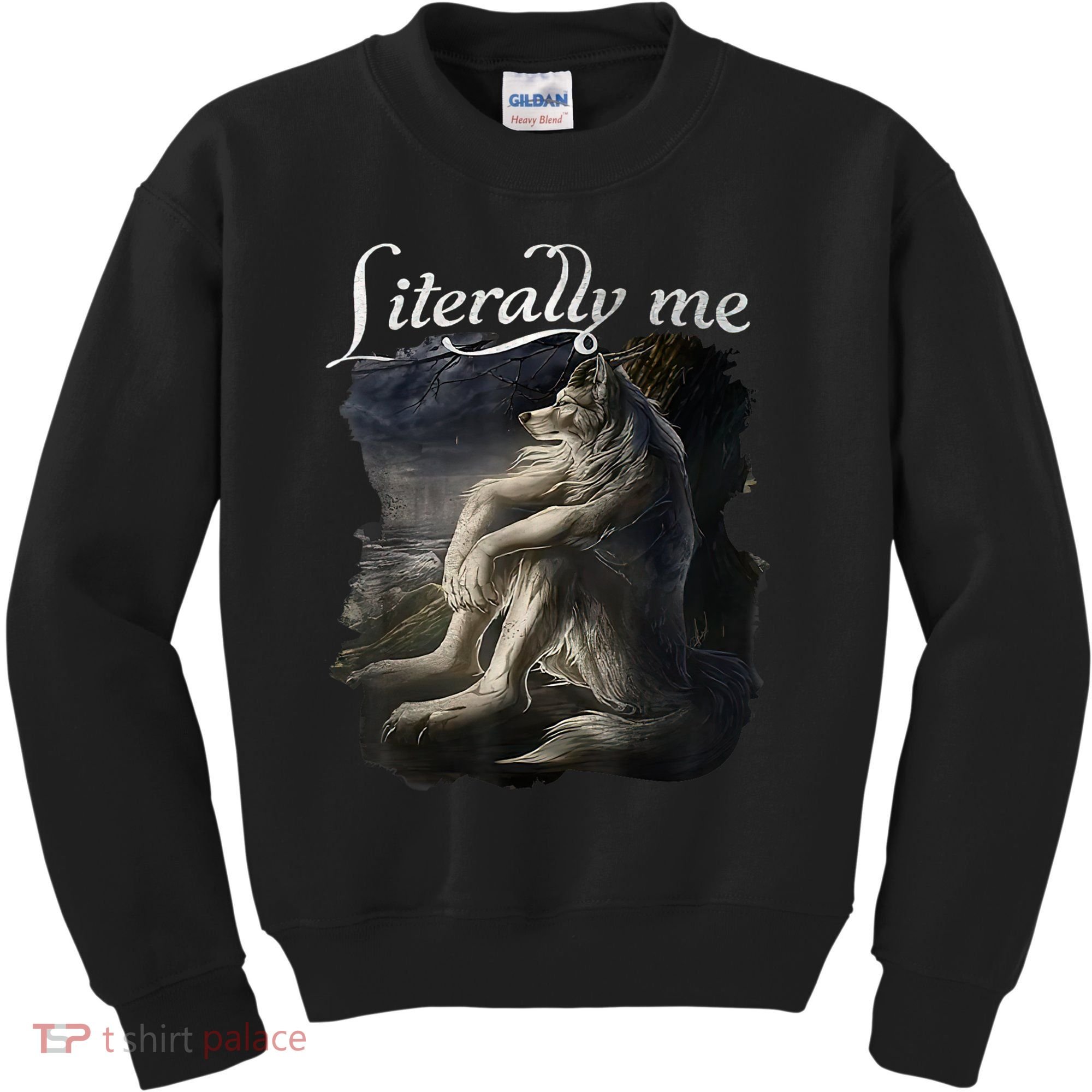 Sitting Wolf Literally Me Funny Meme Kids Sweatshirt