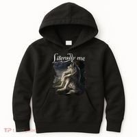 Sitting Wolf Literally Me Funny Meme Kids Hoodie thumb 0