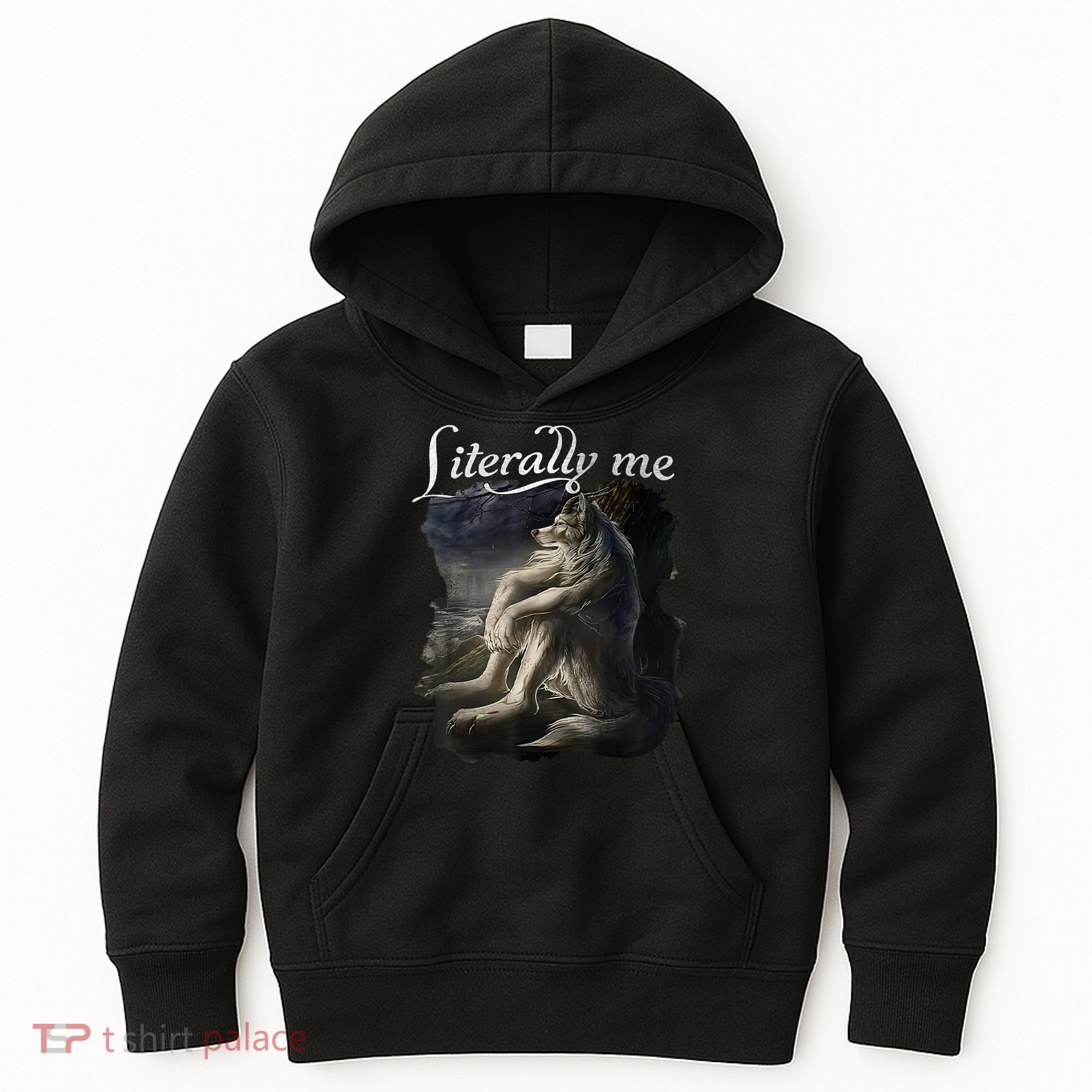 Sitting Wolf Literally Me Funny Meme Kids Hoodie