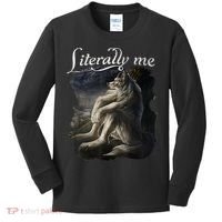 Sitting Wolf Literally Me Funny Meme Kids Long Sleeve Shirt thumb 0