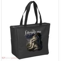 Sitting Wolf Literally Me Funny Meme Tote Bag thumb 2